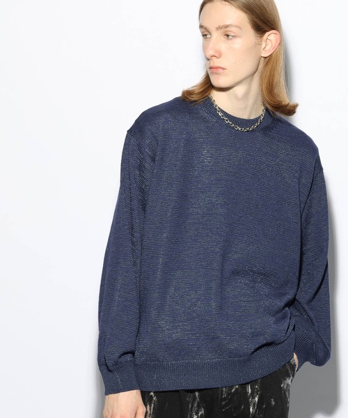 HARE(ハレ)の「GLOSSYオーバーニットプルオーバー(HARE)(ニット/セーター・メンズ・ブラック/ブラック系その他/グレー/ブルー・FREE)」の4枚目の写真