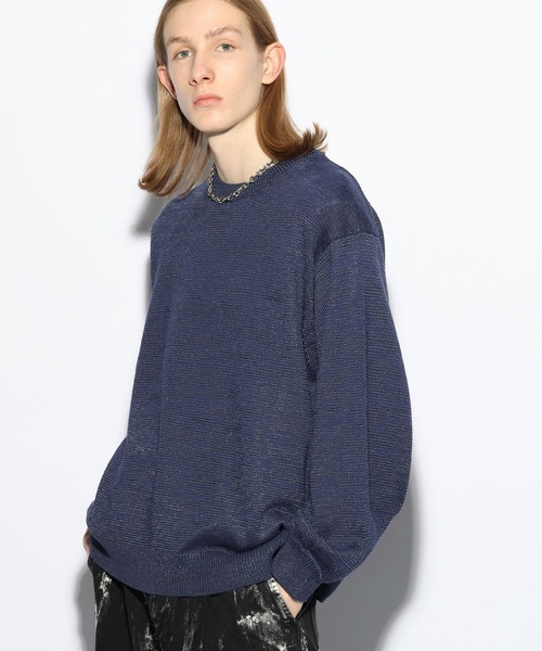 HARE(ハレ)の「GLOSSYオーバーニットプルオーバー(HARE)(ニット/セーター・メンズ・ブラック/ブラック系その他/グレー/ブルー・FREE)」の18枚目の写真