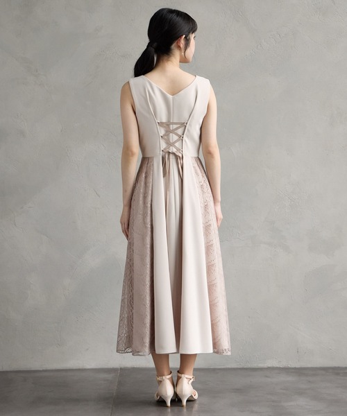 AIMER(エメ)の「サイドレースフィット&フレアノースリーブパーティードレス 結婚式 お呼ばれ ドレス 20代 30代 40代(ドレス・レディース・ベージュ/ネイビー/サックスブルー/レッド系・MEDIUM/LARGE)」の22枚目の写真