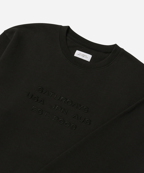 Saturdays NYC(サタデーズ ニューヨークシティ )の「Bowery International Crew(スウェット・メンズ・ブラック/グレー・L/M/S/XL/X-SMALL)」の4枚目の写真