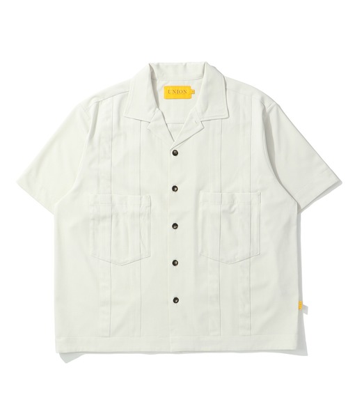 UNION(UNION TOKYO)(ユニオン)の「UNION TOKYO MOTEN SS WOVEN ユニオントーキョー オープンカラーシャツ(シャツ/ブラウス・メンズ・ブルー系その他/クリーム・X-LARGE/LARGE/MEDIUM/SMALL)」の2枚目の写真