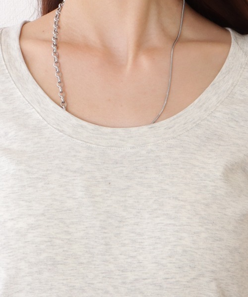 Lace Ladies(レースレディース)の「Uネック ベーシック カラー 長袖 裏起毛 プルオーバー(Tシャツ/カットソー・レディース・グレー/ブラック/ホワイト・M/XL/S)」の21枚目の写真