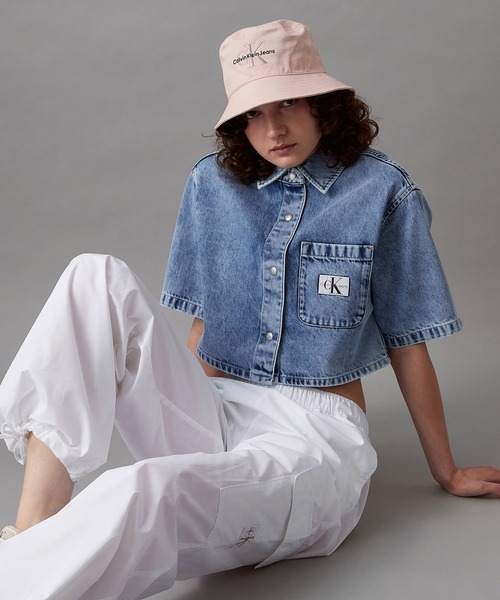 Calvin Klein(カルバン・クライン)の「モノグラム バケットハット(ハット・レディース・ピンク・S)」の7枚目の写真