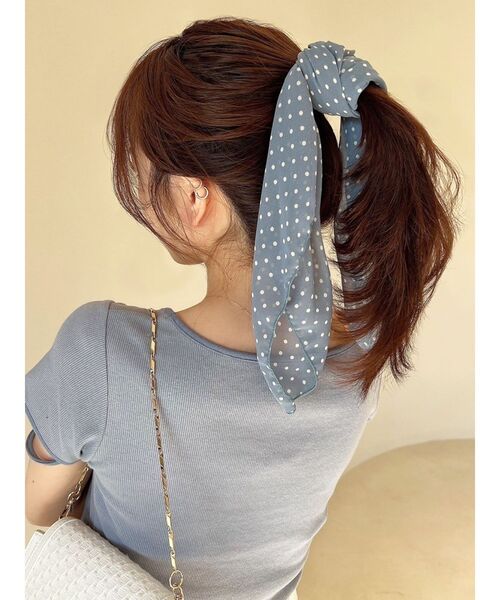 RESEXXY（リゼクシー）の「シアードットスカーフ（バンダナ/スカーフ・レディース・ホワイト/ブルー/ブラック・FREE）」の12枚目の写真