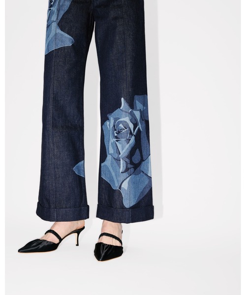 KENZO JEANS レディースホワイトデニムパンツ レディース デニム スリム フレア D-AKII L.28（デニムパンツ