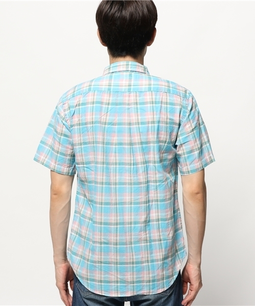OUTLET（アウトレット）の「【CIAOPANIC TYPY】綿麻マドラスチェックシャツ（シャツ/ブラウス・メンズ・オレンジ/ピンク・MEDIUM/LARGE）」の5枚目の写真