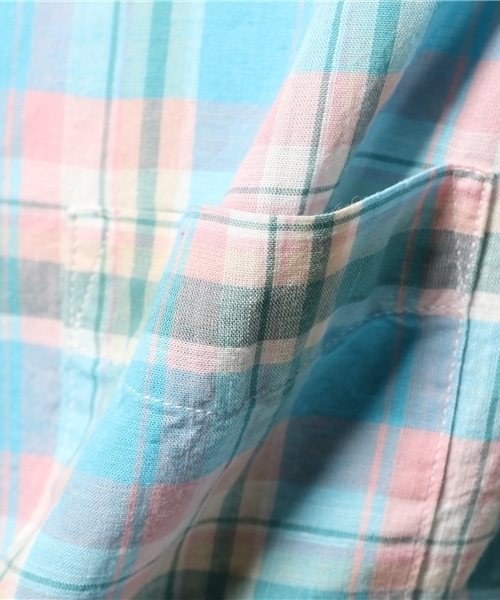 OUTLET（アウトレット）の「【CIAOPANIC TYPY】綿麻マドラスチェックシャツ（シャツ/ブラウス・メンズ・オレンジ/ピンク・MEDIUM/LARGE）」の11枚目の写真