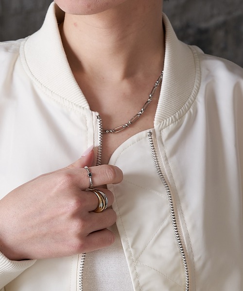 RAY CASSIN（レイカズン）の「ミドル丈MA-1（MA-1・レディース・グレー/アイボリー/ブラック・FREE）」の21枚目の写真