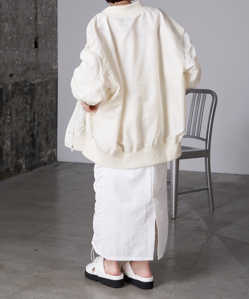 RAY CASSIN（レイカズン）の「ミドル丈MA-1（MA-1・レディース・グレー/アイボリー/ブラック・FREE）」の17枚目の写真