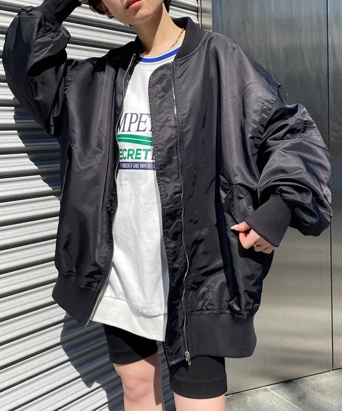 RAY CASSIN（レイカズン）の「ミドル丈MA-1（MA-1・レディース・グレー/アイボリー/ブラック・FREE）」の9枚目の写真