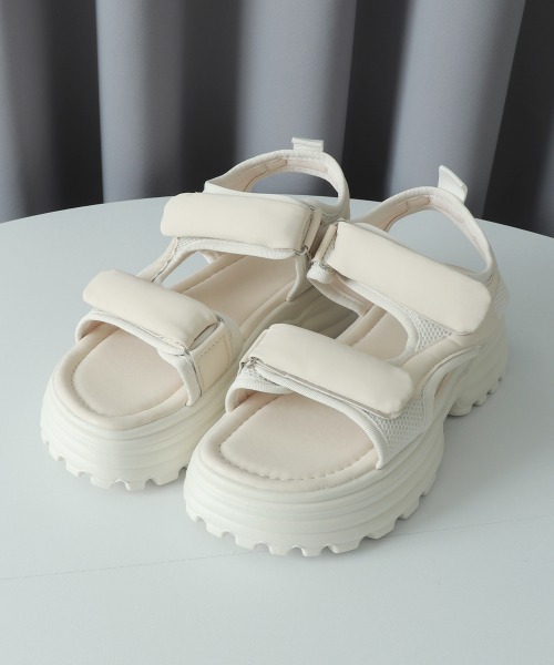 Miniministore(ミニミニストア)の「厚底サンダル スポーツサンダル 美脚 夏(サンダル・レディース・ブラック/アイボリー・22.5cm/25.0cm/24.5cm/23.0cm/23.5cm/24.0cm)」の17枚目の写真