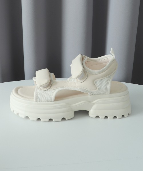 Miniministore(ミニミニストア)の「厚底サンダル スポーツサンダル 美脚 夏(サンダル・レディース・ブラック/アイボリー・22.5cm/25.0cm/24.5cm/23.0cm/23.5cm/24.0cm)」の20枚目の写真