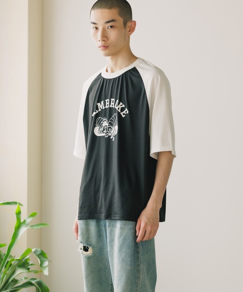 ROOPTOKYO(ループトウキョウ)の「TC杢天竺 プリントラグランT ルーズシルエット(Tシャツ/カットソー・メンズ・ホワイト系/ブラック系/グレー系・M/L/XL)」の10枚目の写真