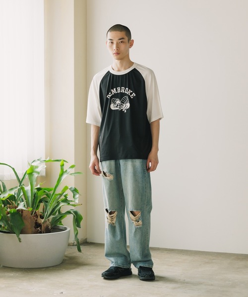 ROOPTOKYO(ループトウキョウ)の「TC杢天竺 プリントラグランT ルーズシルエット(Tシャツ/カットソー・メンズ・ホワイト系/ブラック系/グレー系・M/L/XL)」の17枚目の写真