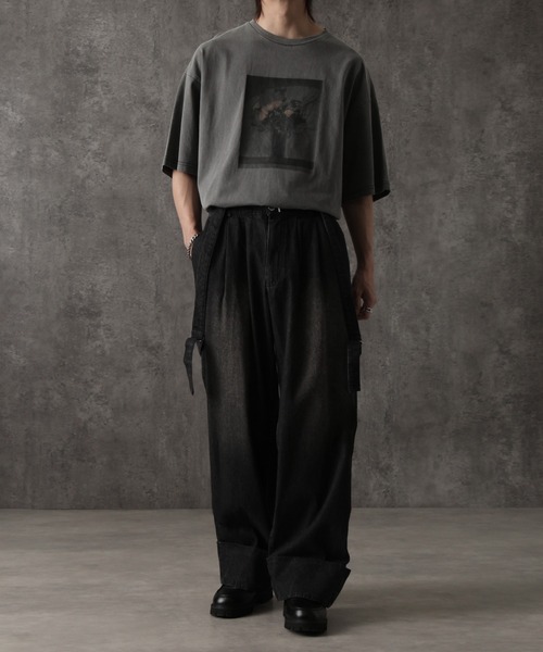 welise(ウェライズ)の「【welise/ウェライズ】ヘムロールアップ2タック サスペンダーワイドスラックス/11オンスデニムパンツ(デニムパンツ・メンズ・ケミカルウォッシュ/ブラック/チャコールグレー/ダークブラック・M/L)」の21枚目の写真