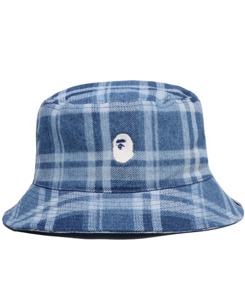 A BATHING APE（アベイシングエイプ）の「BAPE CHECK DENIM BUCKET HAT