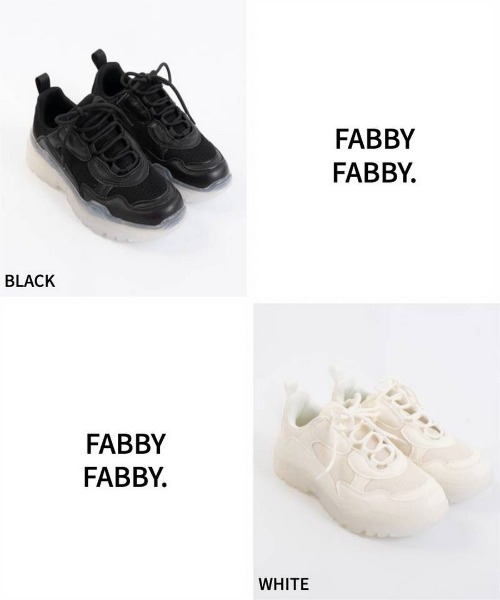 Fabby fabby（ファビィーファビィー）の「クリアソールスニーカー（スニーカー・レディース・ホワイト/ブラック・MEDIUM/SMALL/LARGE）」の8枚目の写真