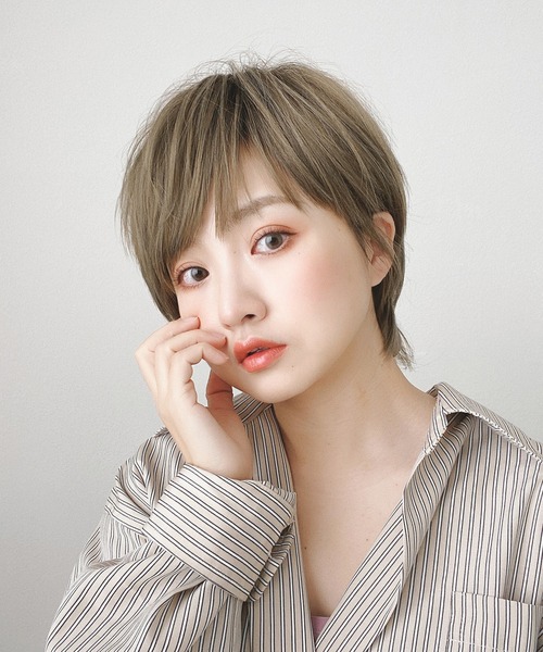 医療用ウィッグ 人毛MIX 人毛50% マニッシュラフショート