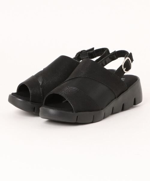 Piedi Nudi（ピエディヌーディ）の「(Alufort) チュール デザインサンダル（サンダル・レディース・シルバー/ブラック/アイボリー・M/S/LL/L）」の2枚目の写真