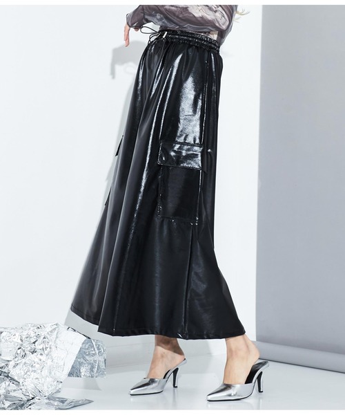 Settimissimo（セッティミッシモ）の「メタリック カーゴポケット ロングスカート（スカート・レディース・ブラック/シルバー・FREE）」の5枚目の写真