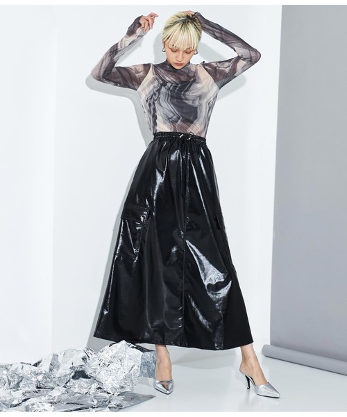 Settimissimo（セッティミッシモ）の「メタリック カーゴポケット ロングスカート（スカート・レディース・ブラック/シルバー・FREE）」の6枚目の写真