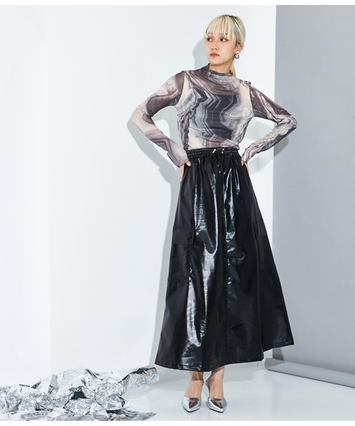 Settimissimo（セッティミッシモ）の「メタリック カーゴポケット ロングスカート（スカート・レディース・ブラック/シルバー・FREE）」の7枚目の写真