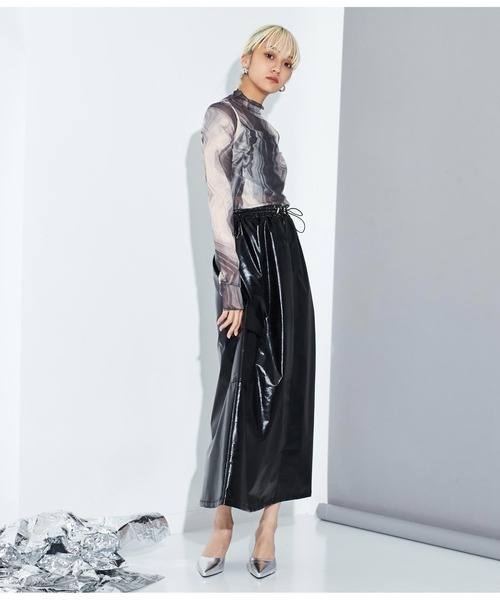 Settimissimo（セッティミッシモ）の「メタリック カーゴポケット ロングスカート（スカート・レディース・ブラック/シルバー・FREE）」の9枚目の写真