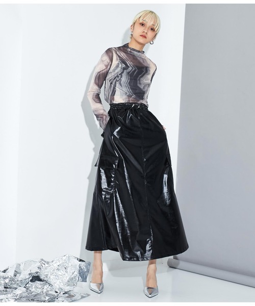 Settimissimo（セッティミッシモ）の「メタリック カーゴポケット ロングスカート（スカート・レディース・ブラック/シルバー・FREE）」の10枚目の写真