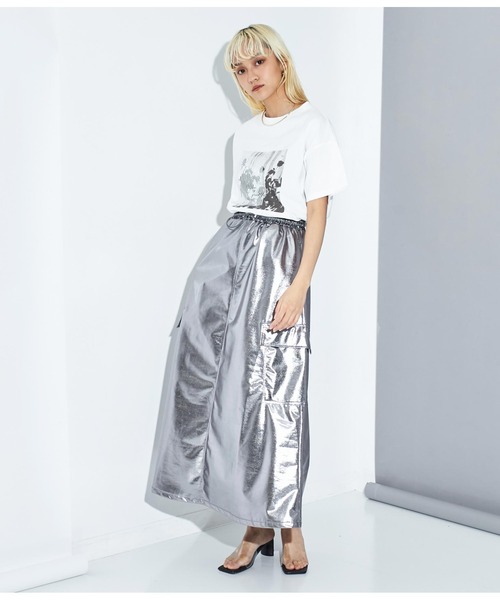Settimissimo（セッティミッシモ）の「メタリック カーゴポケット ロングスカート（スカート・レディース・ブラック/シルバー・FREE）」の15枚目の写真