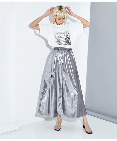 Settimissimo（セッティミッシモ）の「メタリック カーゴポケット ロングスカート（スカート・レディース・ブラック/シルバー・FREE）」の13枚目の写真