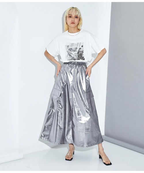 Settimissimo（セッティミッシモ）の「メタリック カーゴポケット ロングスカート（スカート・レディース・ブラック/シルバー・FREE）」の16枚目の写真