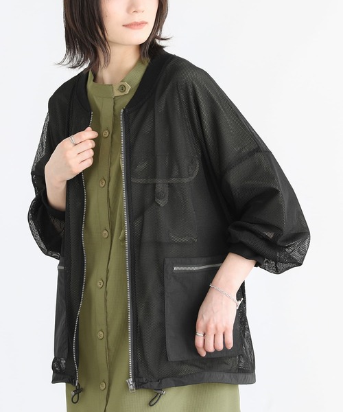 n'OrLABEL（ノアールレーベル）の「【廃盤】『メッシュブルゾン』（カーディガン/ボレロ・レディース・ブラック/ダークブルー・FREE）」の2枚目の写真