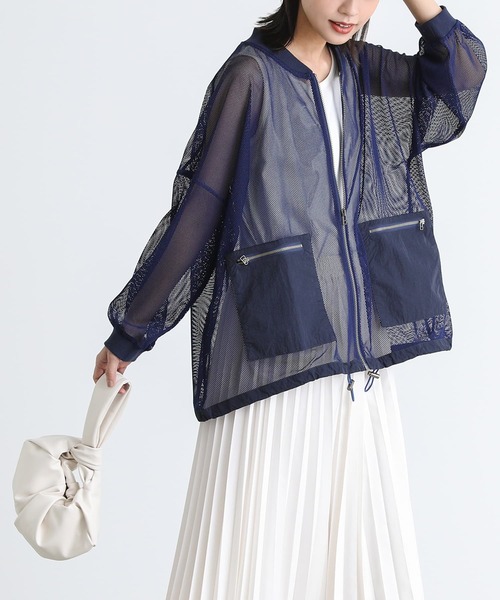 n'OrLABEL（ノアールレーベル）の「【廃盤】『メッシュブルゾン』（カーディガン/ボレロ・レディース・ブラック/ダークブルー・FREE）」の5枚目の写真