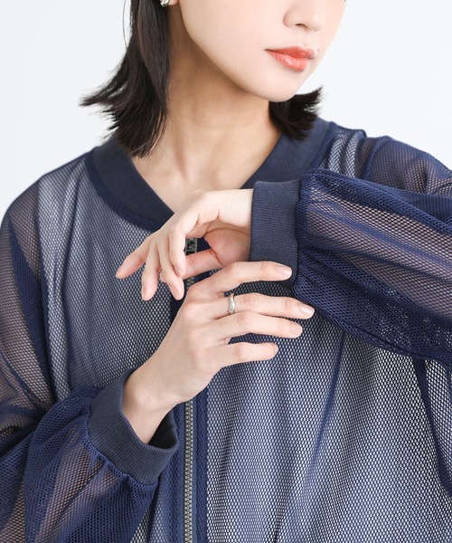 n'OrLABEL（ノアールレーベル）の「【廃盤】『メッシュブルゾン』（カーディガン/ボレロ・レディース・ブラック/ダークブルー・FREE）」の22枚目の写真