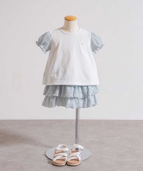 10mois(ディモワ)の「【10mois(ディモワ) 】フリル シャーリング ティアード パンツ 80cm・90cm・100cm・110cm(その他パンツ・キッズ・ライトブルー/クリーム・80cm/90cm/110cm/100cm)」の13枚目の写真