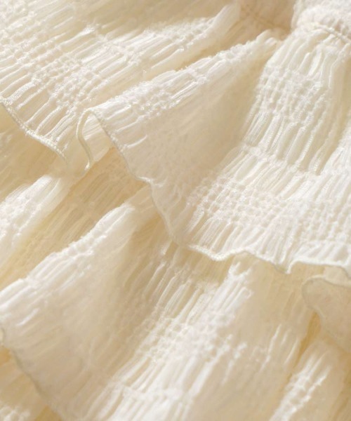 10mois(ディモワ)の「【10mois(ディモワ) 】フリル シャーリング ティアード パンツ 80cm・90cm・100cm・110cm(その他パンツ・キッズ・ライトブルー/クリーム・80cm/90cm/110cm/100cm)」の5枚目の写真