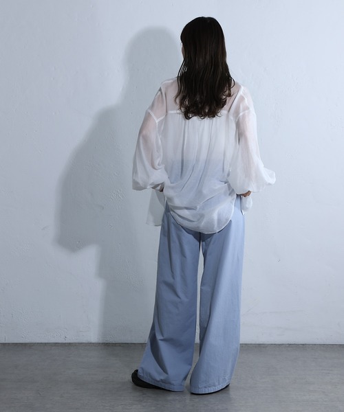 COLONY 2139（コロニートゥーワンスリーナイン）の「ライトツイルワイドストレートパンツ（チノパンツ・レディース・ピンク/ブラック/サックスブルー・SMALL/MEDIUM）」の19枚目の写真