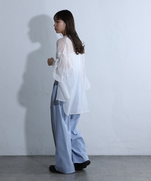 COLONY 2139（コロニートゥーワンスリーナイン）の「ライトツイルワイドストレートパンツ（チノパンツ・レディース・ピンク/ブラック/サックスブルー・SMALL/MEDIUM）」の20枚目の写真