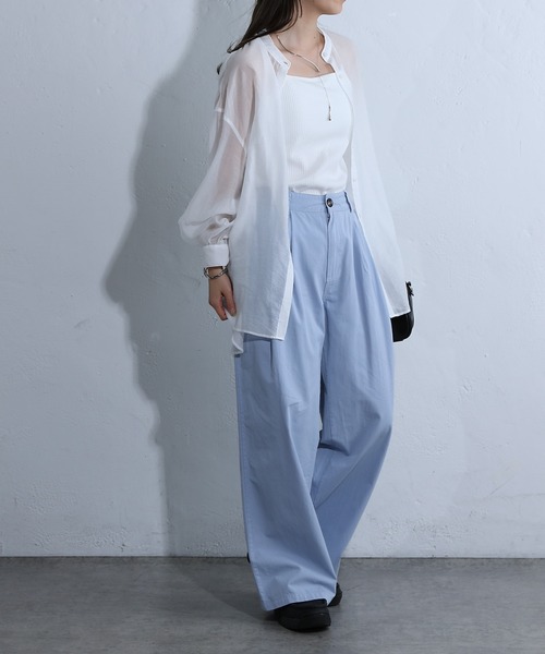 COLONY 2139（コロニートゥーワンスリーナイン）の「ライトツイルワイドストレートパンツ（チノパンツ・レディース・ピンク/ブラック/サックスブルー・SMALL/MEDIUM）」の17枚目の写真