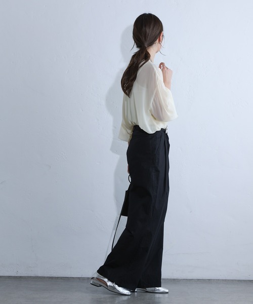 COLONY 2139（コロニートゥーワンスリーナイン）の「ライトツイルワイドストレートパンツ（チノパンツ・レディース・ピンク/ブラック/サックスブルー・SMALL/MEDIUM）」の11枚目の写真