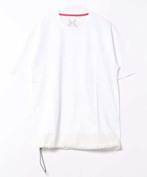 【Custom Culture】異素材切り替えドローコード シルケットスムースTEE セール】【Custom Culture】異素材切り替えドローコード