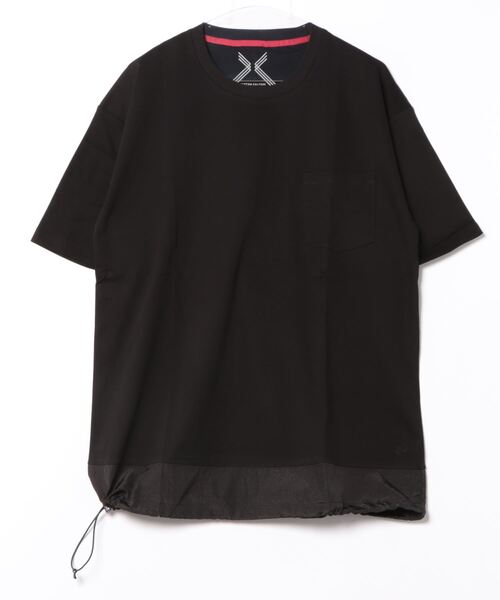 【Custom Culture】異素材切り替えドローコード シルケットスムースTEE セール】【Custom Culture】異素材切り替えドローコード