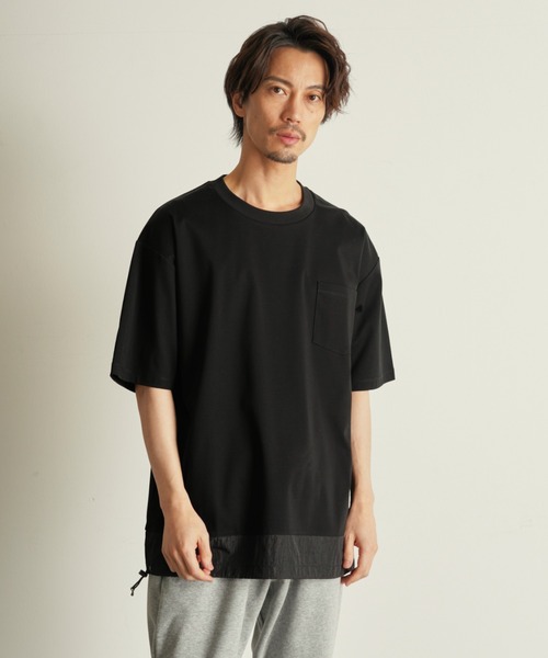 【セール】【Custom Culture】異素材切り替えドローコード シルケットスムースTEE（Tシャツ/カットソー）｜CUSTOM CULTURE（カスタムカルチャー）