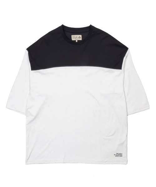 The DUFFER of ST.GEORGE（ザダファーオブセントジョージ）の「「AIR FLEX」FOOTBALL 3Q TEE：高収縮機能素材 エアフレックス 7分袖 フットボールTシャツ（Tシャツ/カットソー・メンズ・ブラック/ホワイト系その他/ホワイト・X-LARGE/LARGE/MEDIUM/SMALL）」の12枚目の写真