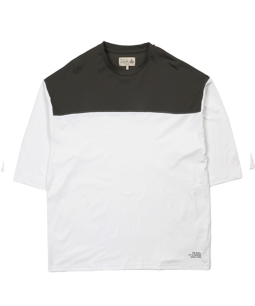 The DUFFER of ST.GEORGE（ザダファーオブセントジョージ）の「「AIR FLEX」FOOTBALL 3Q TEE：高収縮機能素材 エアフレックス 7分袖 フットボールTシャツ（Tシャツ/カットソー・メンズ・ブラック/ホワイト系その他/ホワイト・X-LARGE/LARGE/MEDIUM/SMALL）」の13枚目の写真