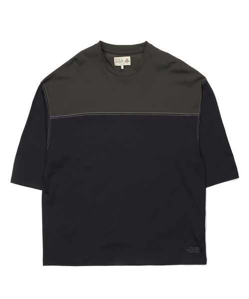 The DUFFER of ST.GEORGE（ザダファーオブセントジョージ）の「「AIR FLEX」FOOTBALL 3Q TEE：高収縮機能素材 エアフレックス 7分袖 フットボールTシャツ（Tシャツ/カットソー・メンズ・ブラック/ホワイト系その他/ホワイト・X-LARGE/LARGE/MEDIUM/SMALL）」の14枚目の写真