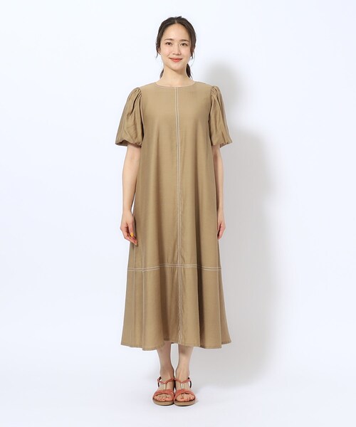 DRESKIP（ドレスキップ）の「◆配色ステッチ バルーン袖マキシワンピース（ワンピース・レディース・ブラック/こしょう色系/ブルー・02/03/04）」の17枚目の写真