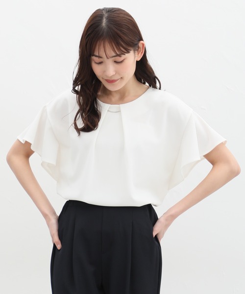 Honeys（ハニーズ）の「メタルパーツ付きトップス（Tシャツ/カットソー・レディース・オレンジ系その他/アイボリー/ブラック/ブルーグリーン/グレイッシュベージュ・S/M/L/LL/3L）」の7枚目の写真