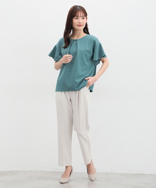 Honeys（ハニーズ）の「メタルパーツ付きトップス（Tシャツ/カットソー・レディース・オレンジ系その他/アイボリー/ブラック/ブルーグリーン/グレイッシュベージュ・S/M/L/LL/3L）」の10枚目の写真