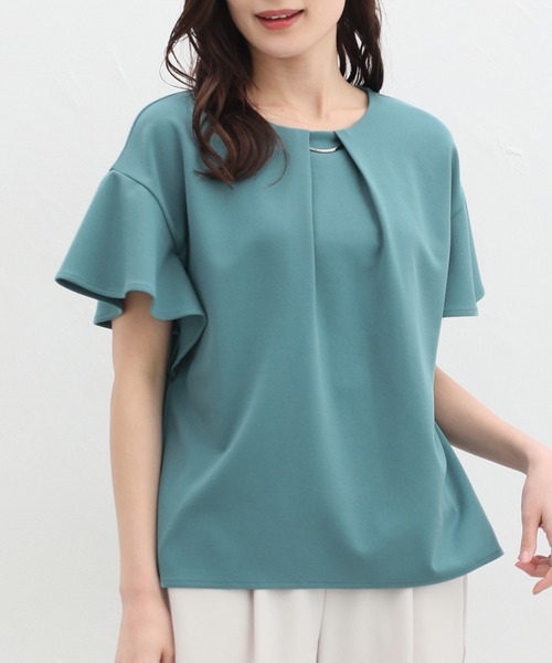 Honeys（ハニーズ）の「メタルパーツ付きトップス（Tシャツ/カットソー・レディース・オレンジ系その他/アイボリー/ブラック/ブルーグリーン/グレイッシュベージュ・S/M/L/LL/3L）」の11枚目の写真